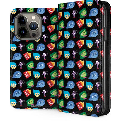 Disney Inside Out Character Pattern iPhone 15 Pro Folio Case